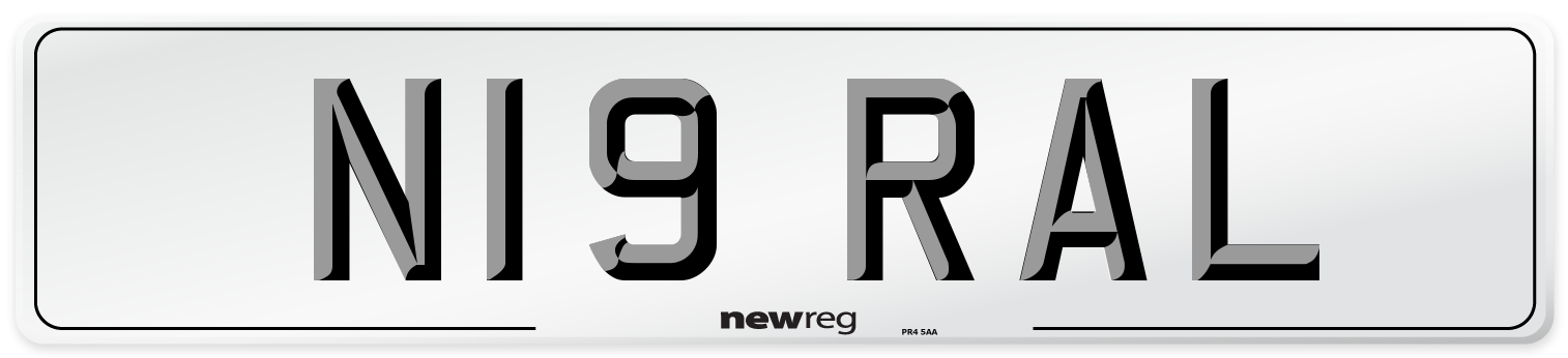 N19 RAL Number Plate from New Reg